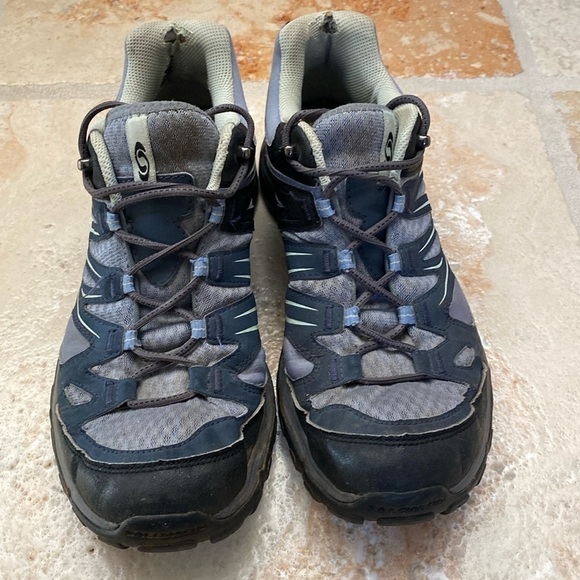 Salomon Shoes - Salomon Womens Ellipse GTX Sz 9.5 Trail Running Hiking Shoes Sneakers Gray blue